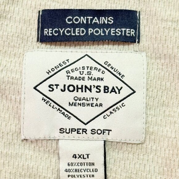 St Johns Bay Men's Big/Tall Super Soft Pullover Stone Henley Shirt Size 4XLT NWT - Picture 7 of 10